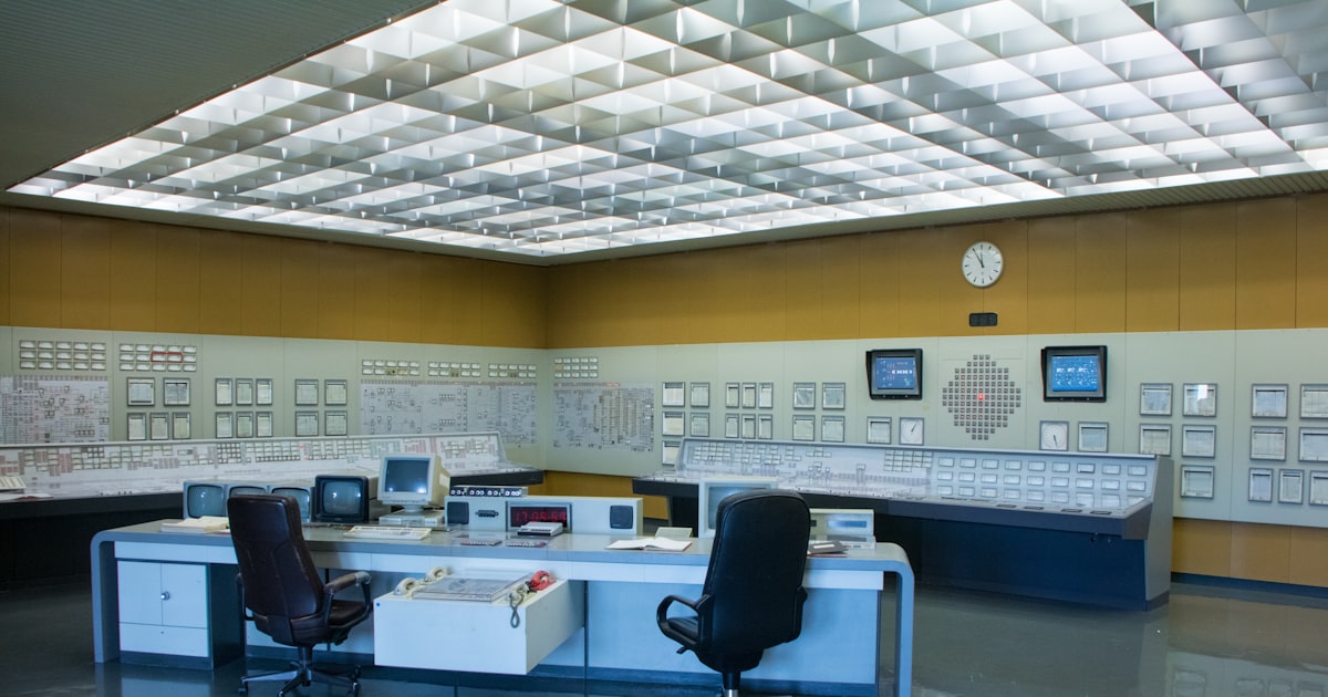 Control room with monitors
